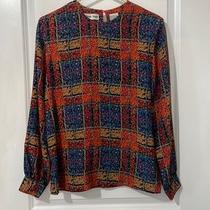 Vintage 100% Silk Long sleeve blouse